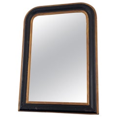 Antique Louis Philippe Mirror In Black and Gold France Late 19th Century 72/140