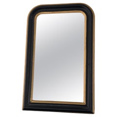 Antique Louis Philippe Mirror In Black and Gold France Late 19th Century