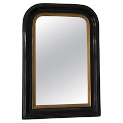 Antique Louis Philippe Mirror In Black and Gold France Late 19th Century