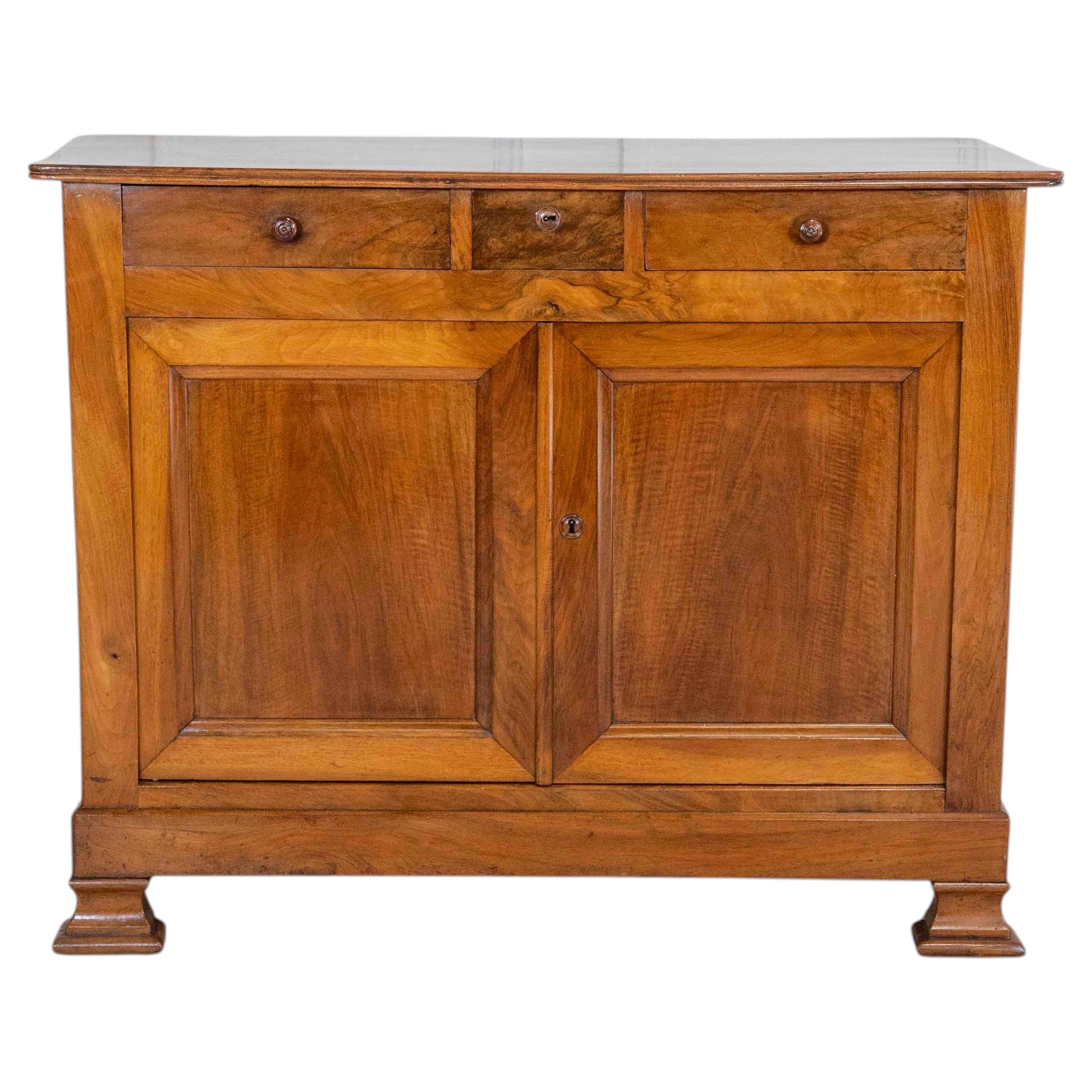 Antique Louis Philippe Sideboard Dresser Cabinet Cupboard Buffet In Walnut – 19t For Sale