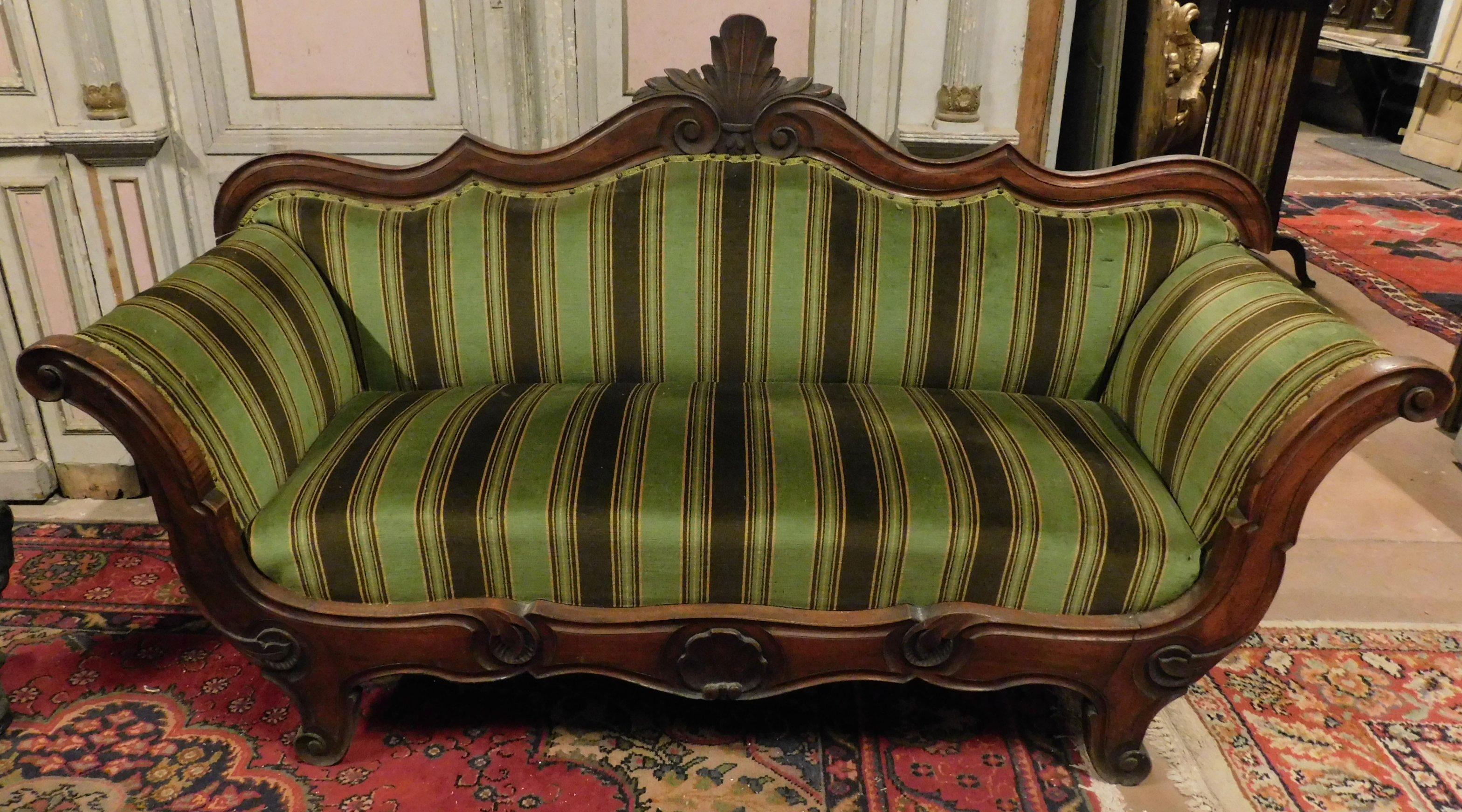 green antique couch