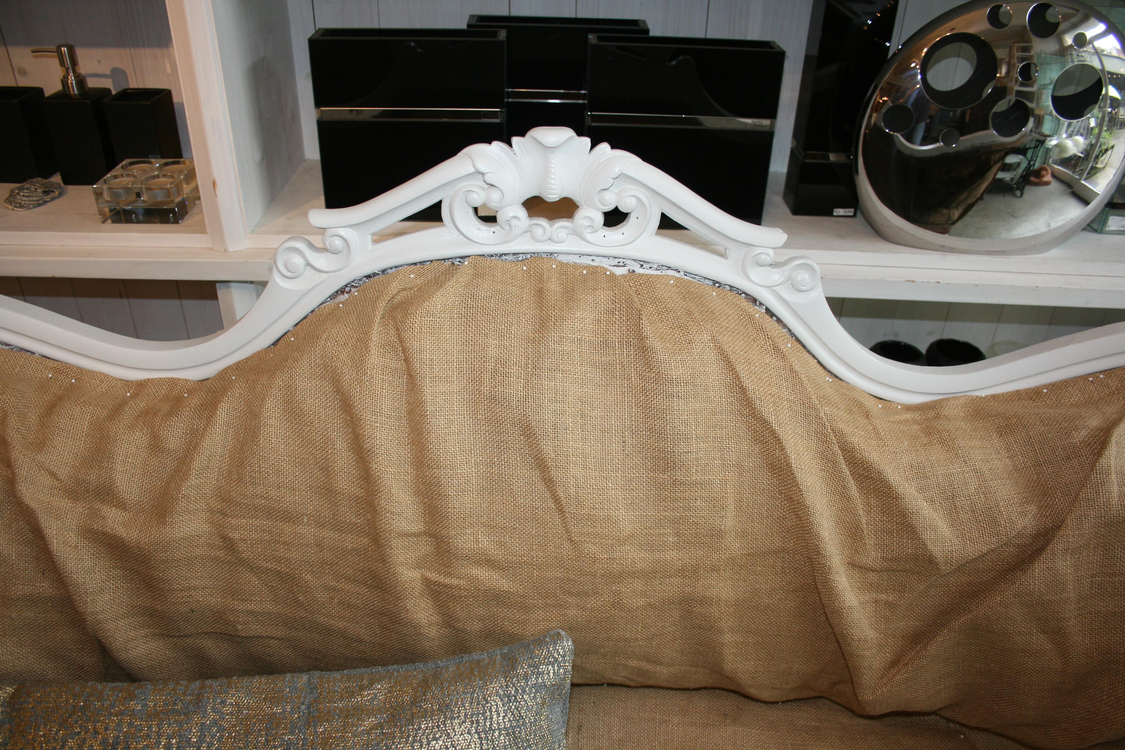 Oak Louis Philippe Sofa in White, France, 19th Century, Prepared for Reupholstering