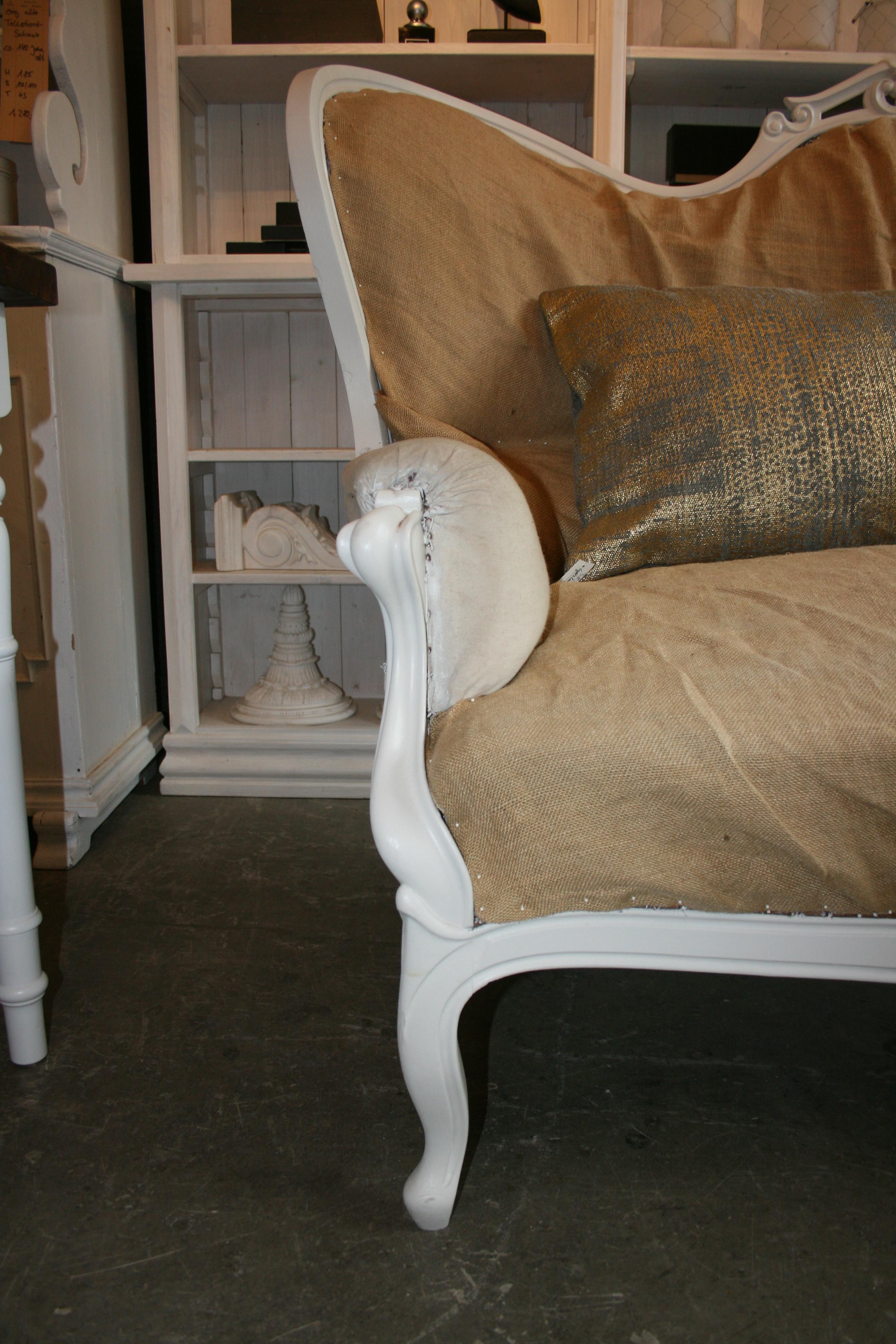 Louis Philippe Sofa in White, France, 19th Century, Prepared for Reupholstering 1