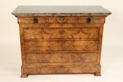 Antique Louis Philippe Style Burl Walnut Chest of Drawers