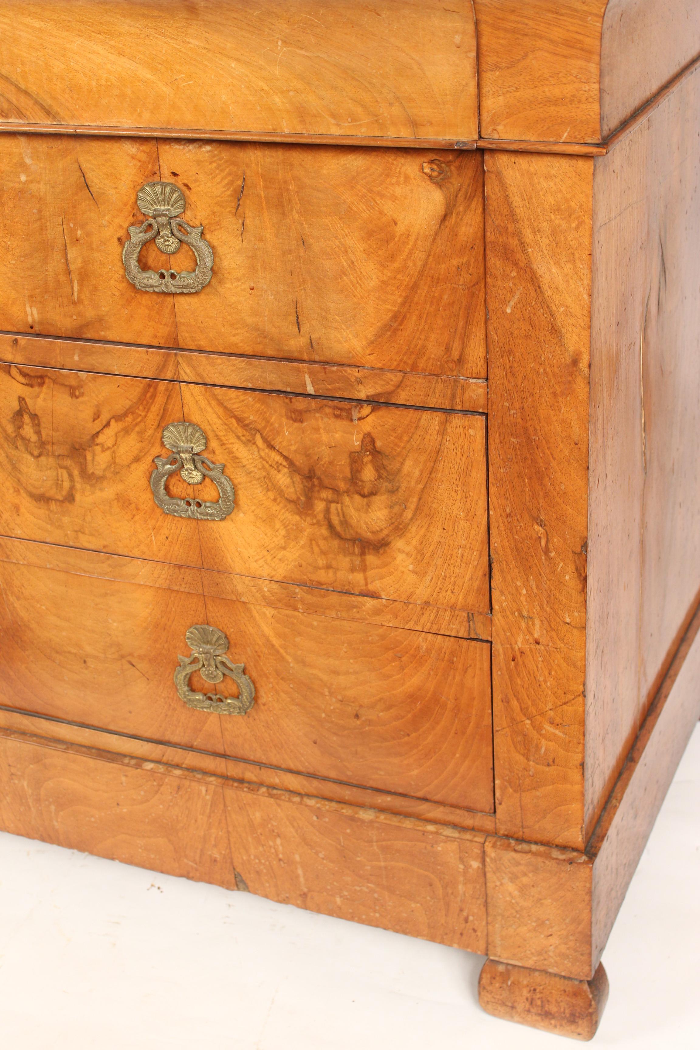 19th Century Antique Louis Philippe Style Burled Chest of Drawers