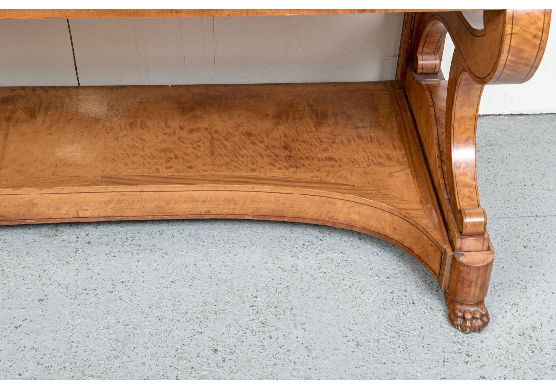 Antique Louis Philippe Style Console Table With Stone Top For Sale 2