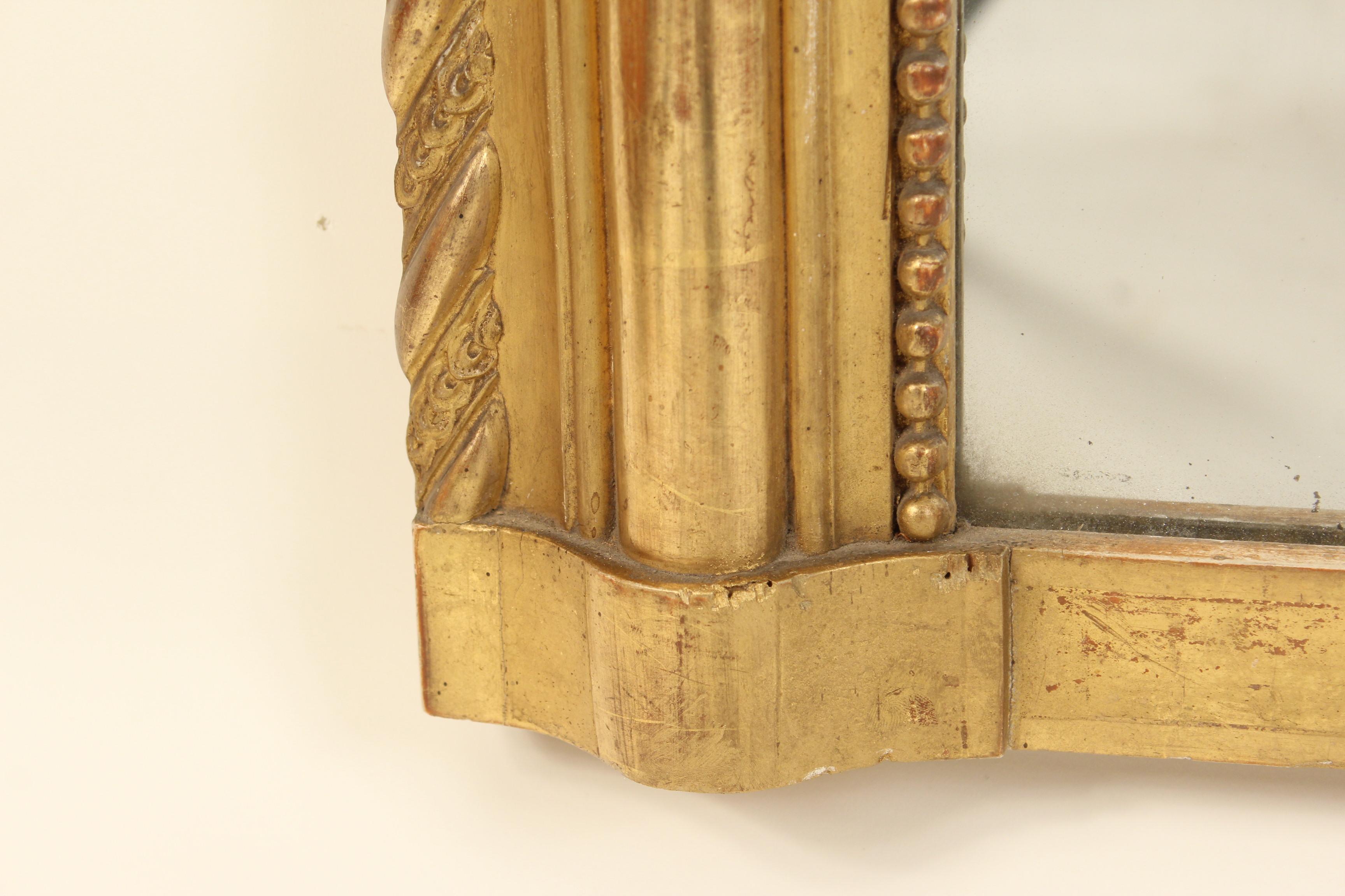 Gesso Antique Louis Philippe Style Gilt Wood Mirror