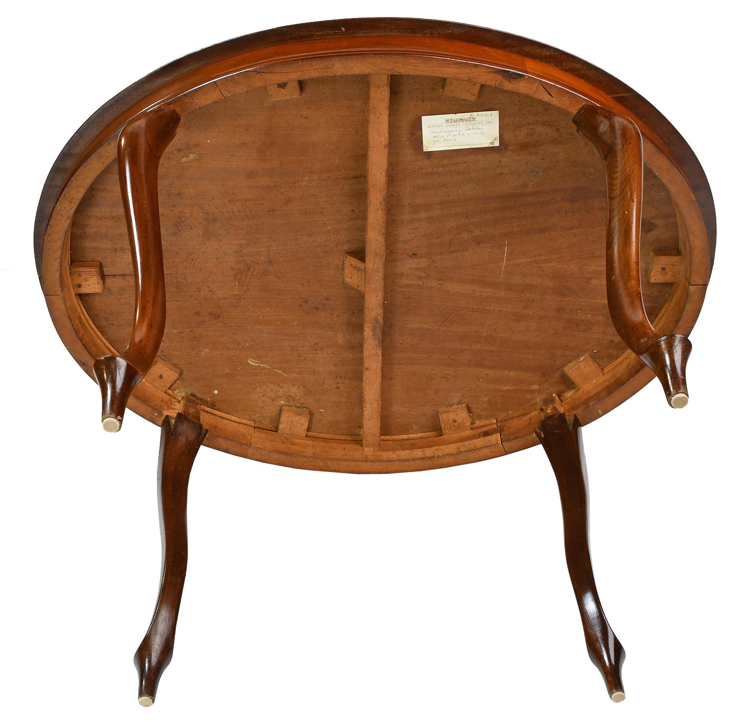 Antique Louis Philippe Style Mahogany Oval Dining/ Center Table, Denmark, c 1860 For Sale 9