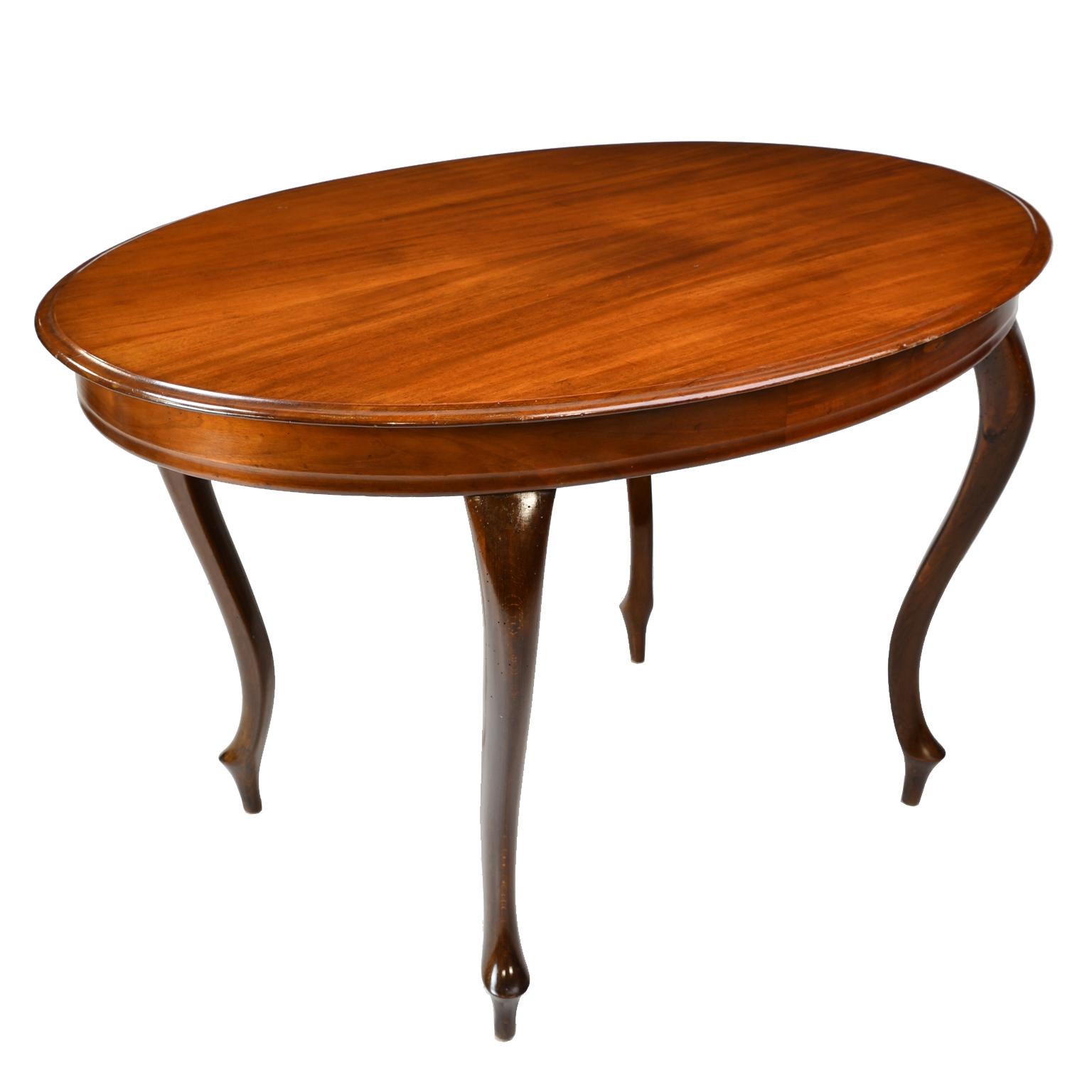 Polished Antique Louis Philippe Style Mahogany Oval Dining/ Center Table, Denmark, c 1860 For Sale