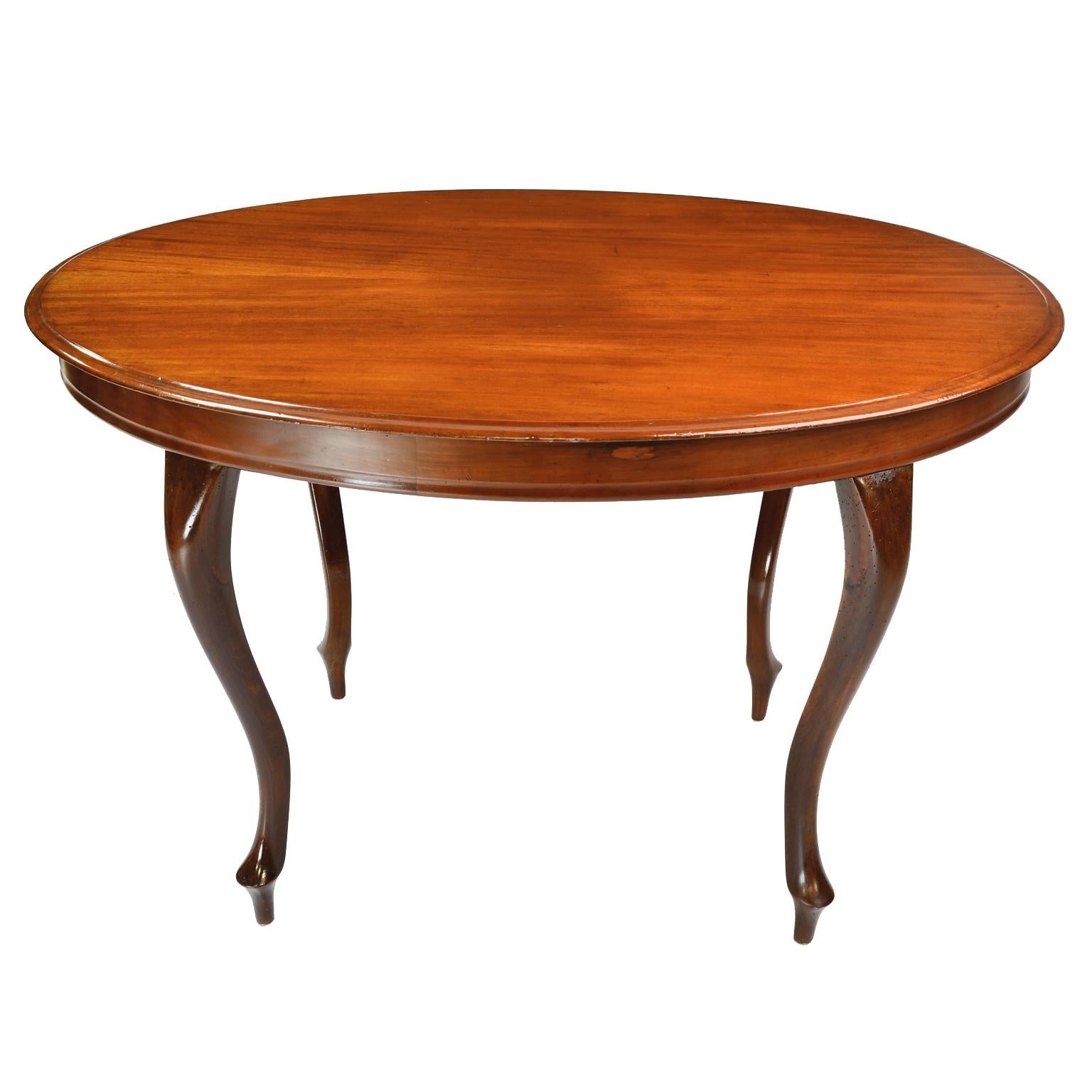 19th Century Antique Louis Philippe Style Mahogany Oval Dining/ Center Table, Denmark, c 1860 For Sale