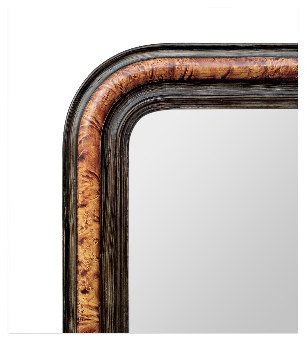 Louis Philippe Antique Louis-Philippe Style Mirror, Faux Burl Wood, circa 1880 For Sale