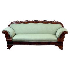 Antique Louis-Phillipe I Flame Mahogany Sofa c. 1840s