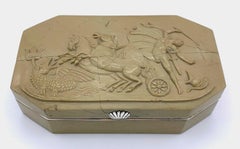 Antike Louis-Phillipe I, Mythologie-Szene, Chariot-Schnupftabakdose, Seifenschachtel, Silber, Silber