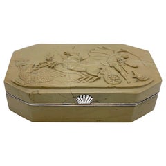 Tabatière Louis-Phillipe I, scène mythologique Chariot Snuff Box Soapstone Silver