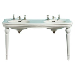 Antique Louis Style Double Sink with Porcelain Legs