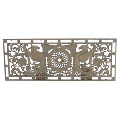 Antique Louis Sullivan Style Architectural Figural Cast Iron Elevator Grate 1900
