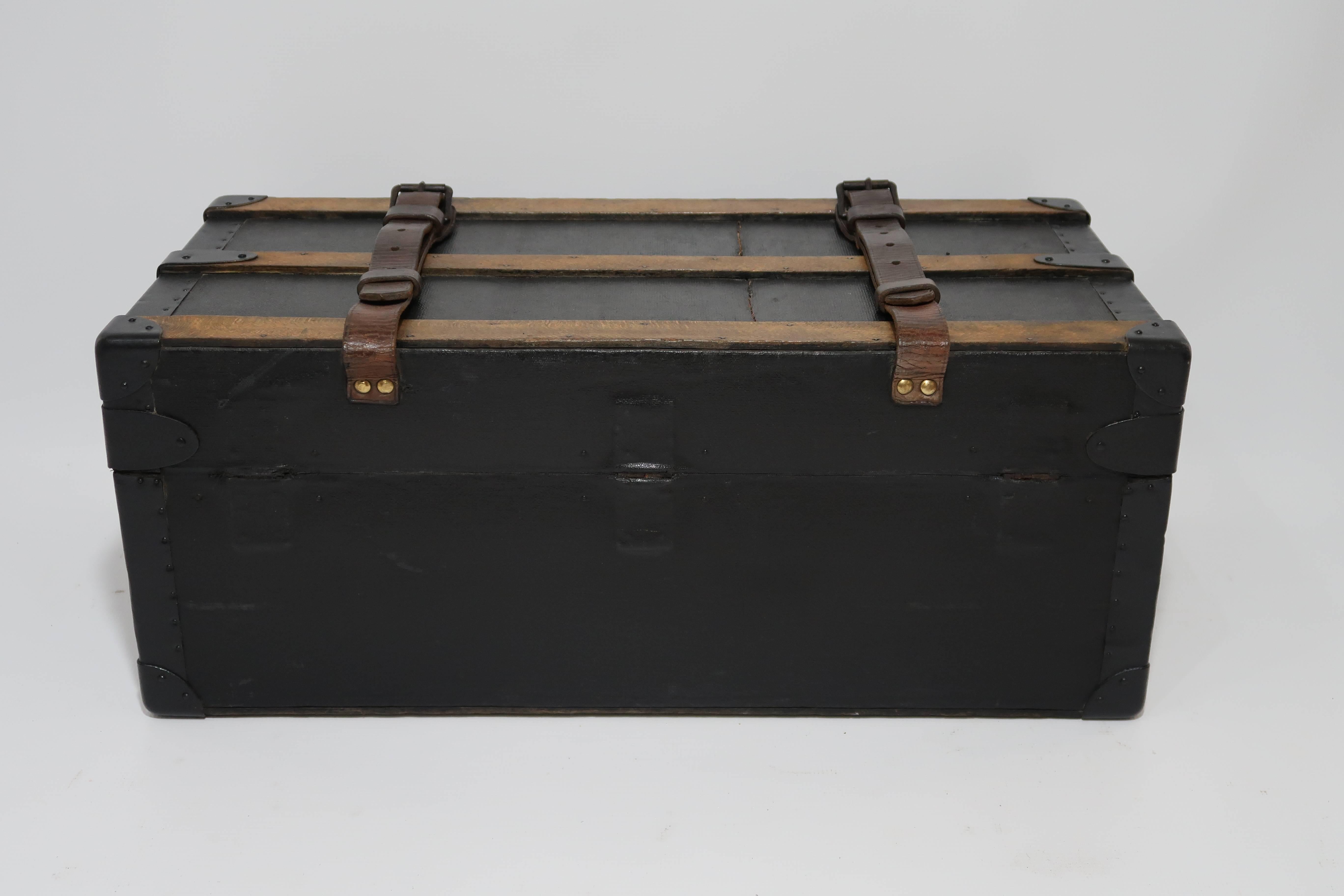 Early 20th Century Antique Louis Vuitton Army Trunk from World War I For Sale