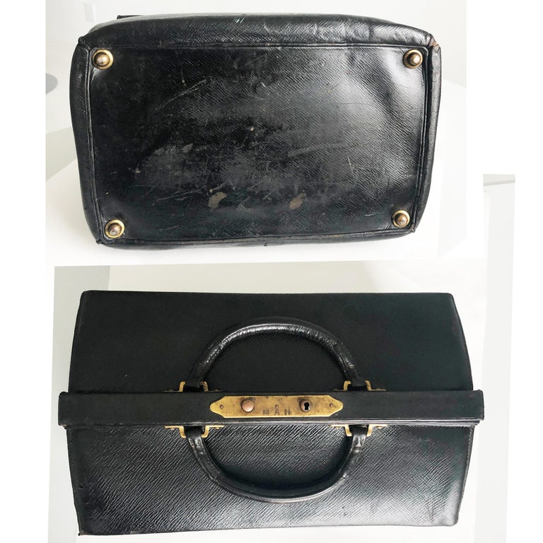 Antique Louis Vuitton Black Doctors Bag Sac Cabine Rare Travel Bag ...