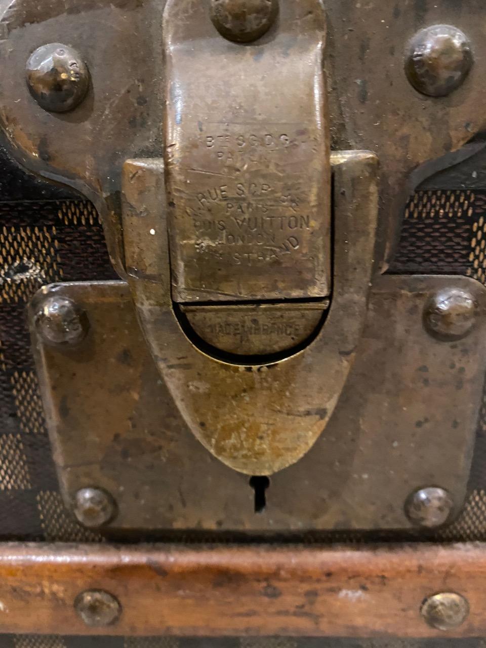 Antique Louis Vuitton Damier Steamer Trunk 4
