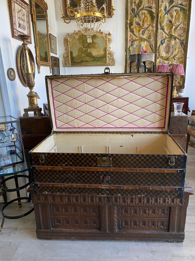 Late 1800's Louis Vuitton Damier Steamer Trunk