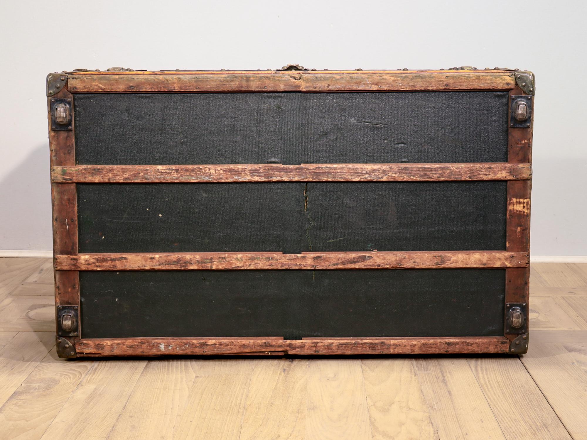 Antique Louis Vuitton Early 20th Century Stenciled Monogram Steamer Cabin Trunk 5