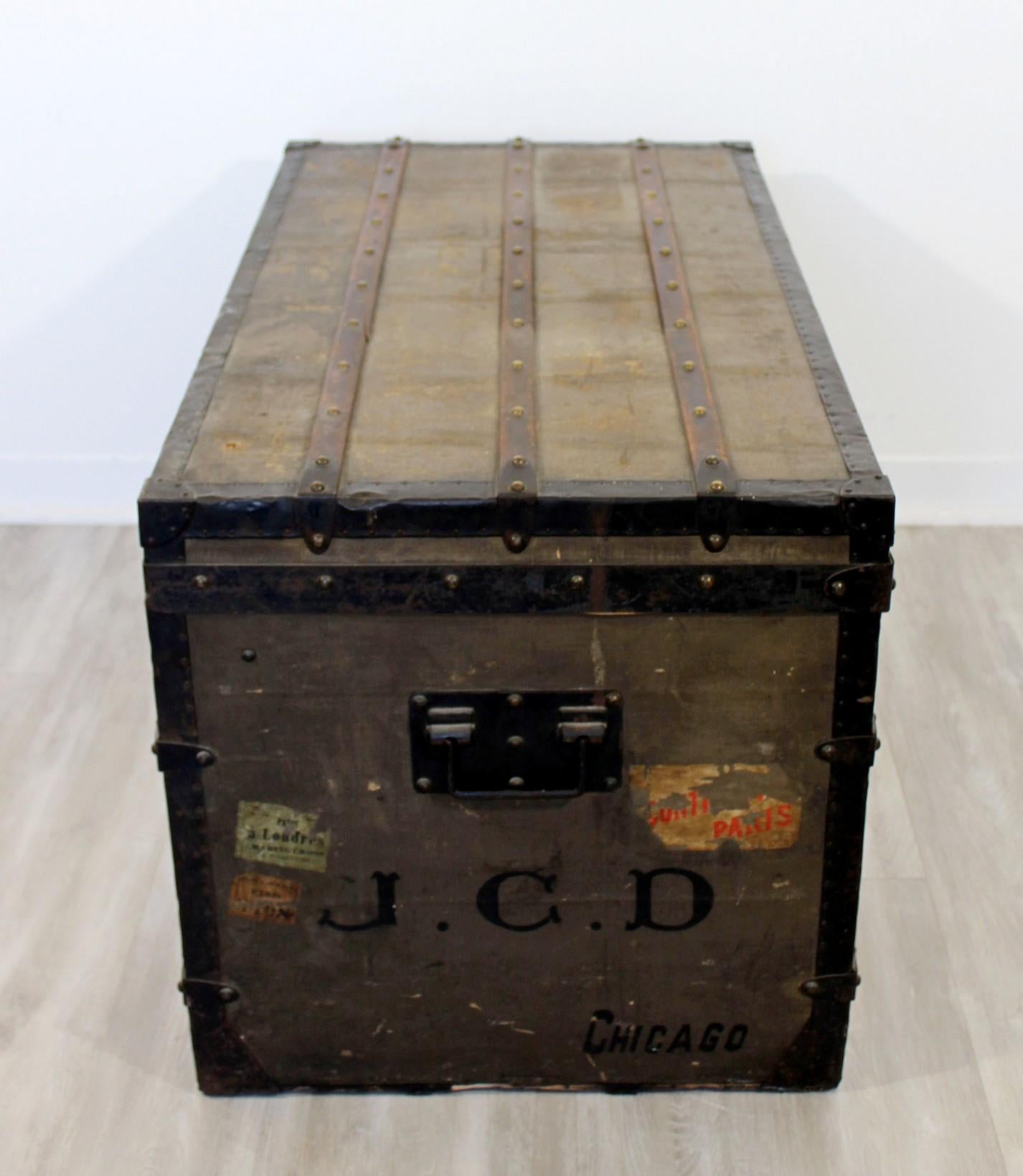 For your consideration is a vintage Louis Vuitton steamer trunk. Once owned by prominent fashion icon Martha Phillips. She was a notable force in the fashion industry for over 60 years. In very good antique condition. The dimensions are 39.5