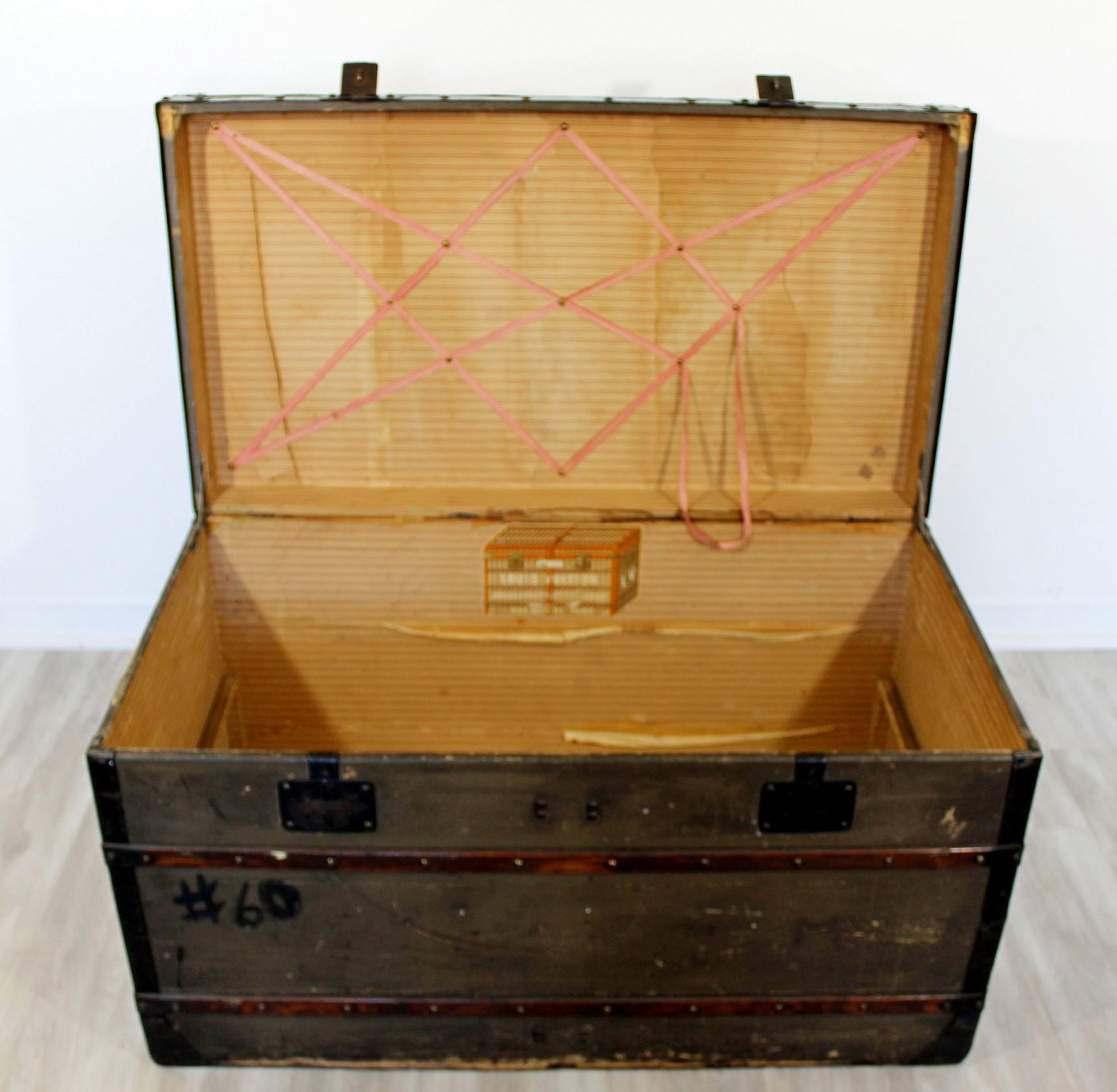 Antique Louis Vuitton J.C.D. Initialed French Trunk Luggage 1