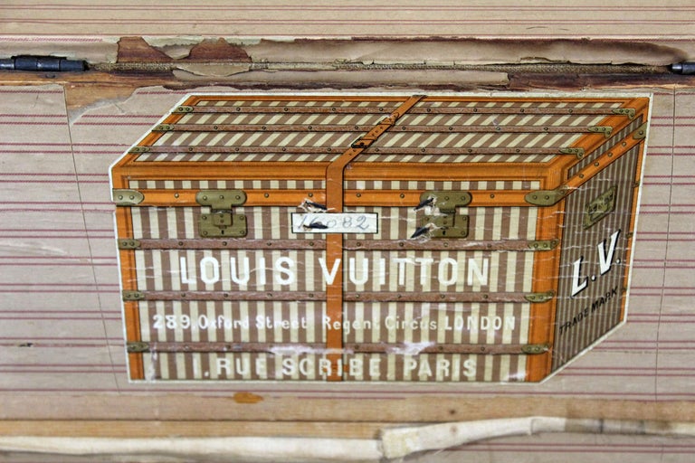 Antique Louis Vuitton J.C.D. Initialed French Trunk Luggage For Sale at 1stdibs