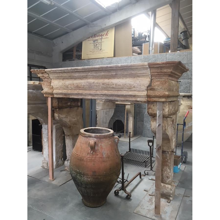 Limestone Antique Louis XIII Fireplace For Sale