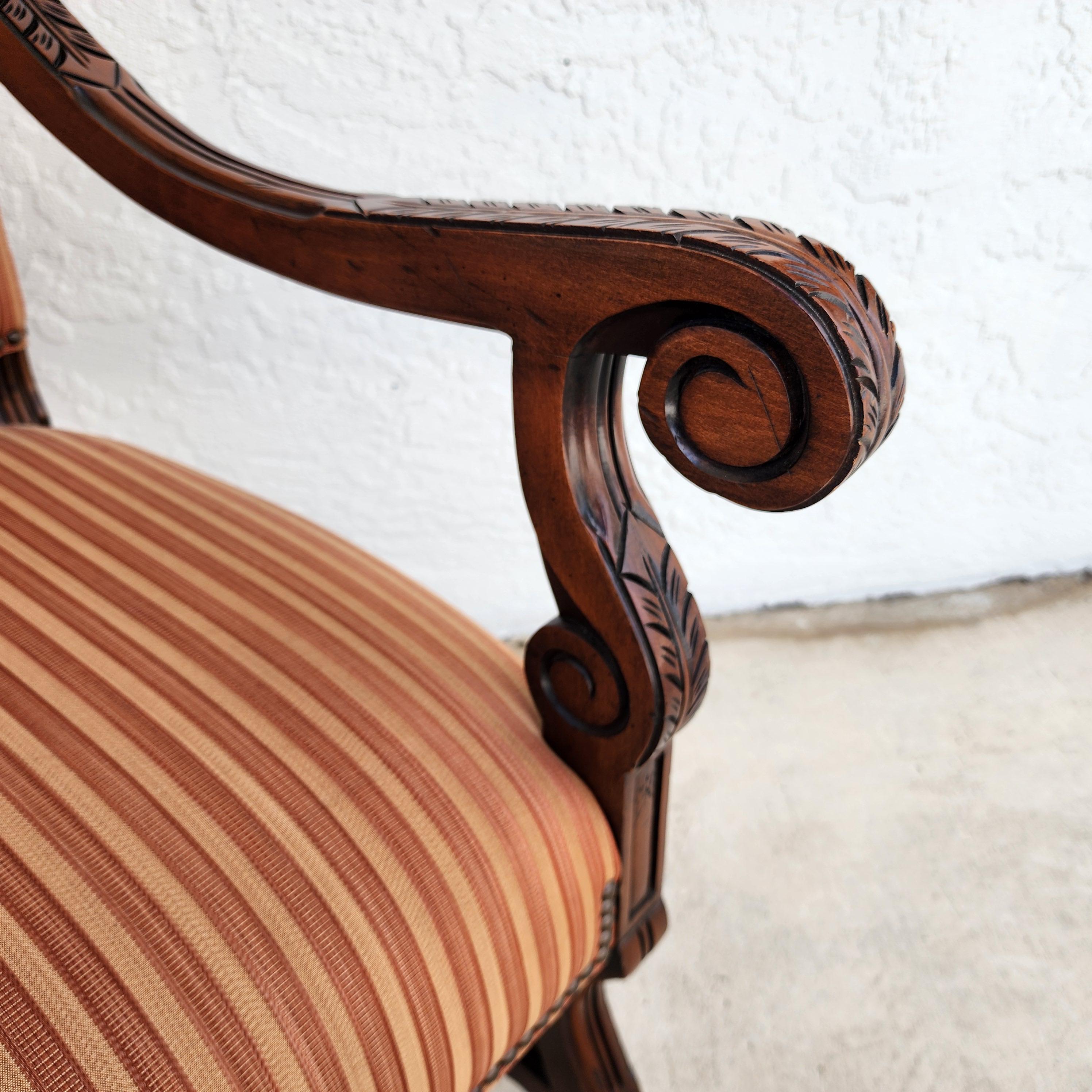 CENTURY FURNITURE Louis XIII French Os de Mouton Armchairs a Pair For Sale 7