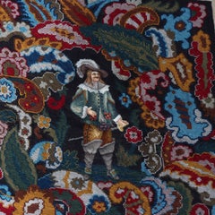 Antique Louis XIII Pictorial Needlepoint Tapestry 19thC