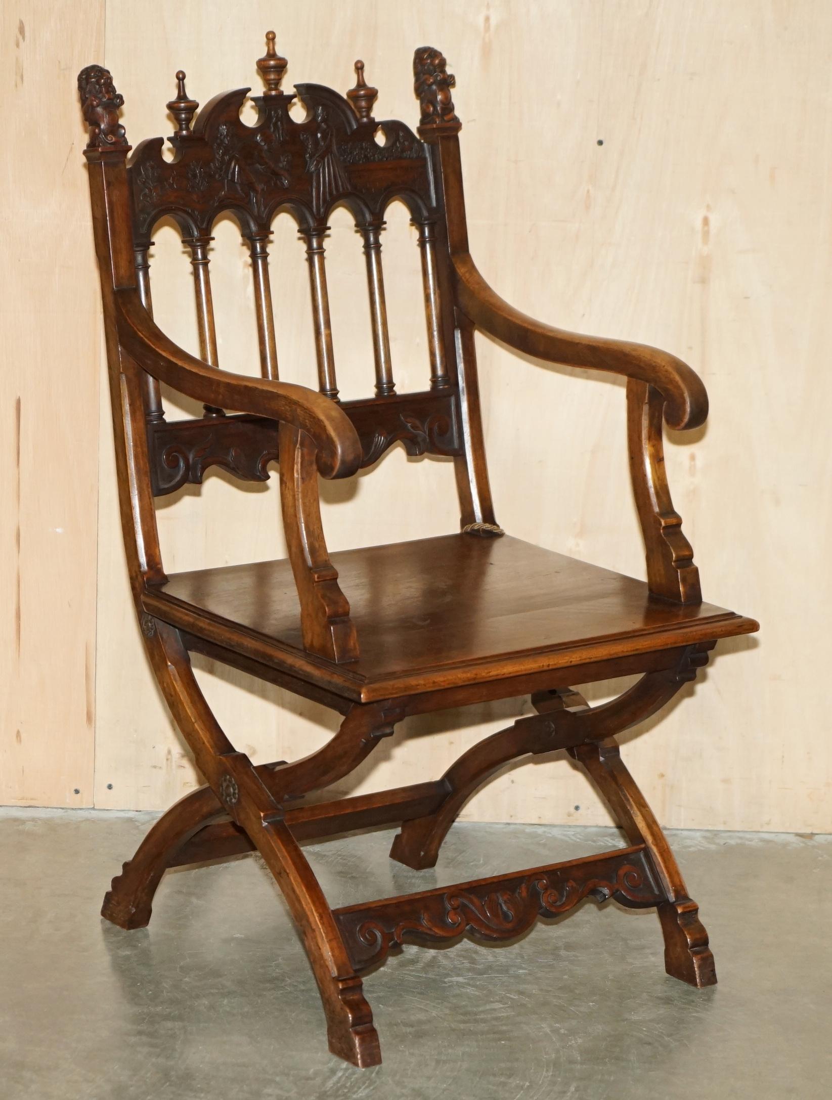 ANTIQUE LOUIS XIII REVIVAL 10 PERSONNES SUITE DE TABLE ET CHAISE EN NOYER ET MARBRE en vente 8