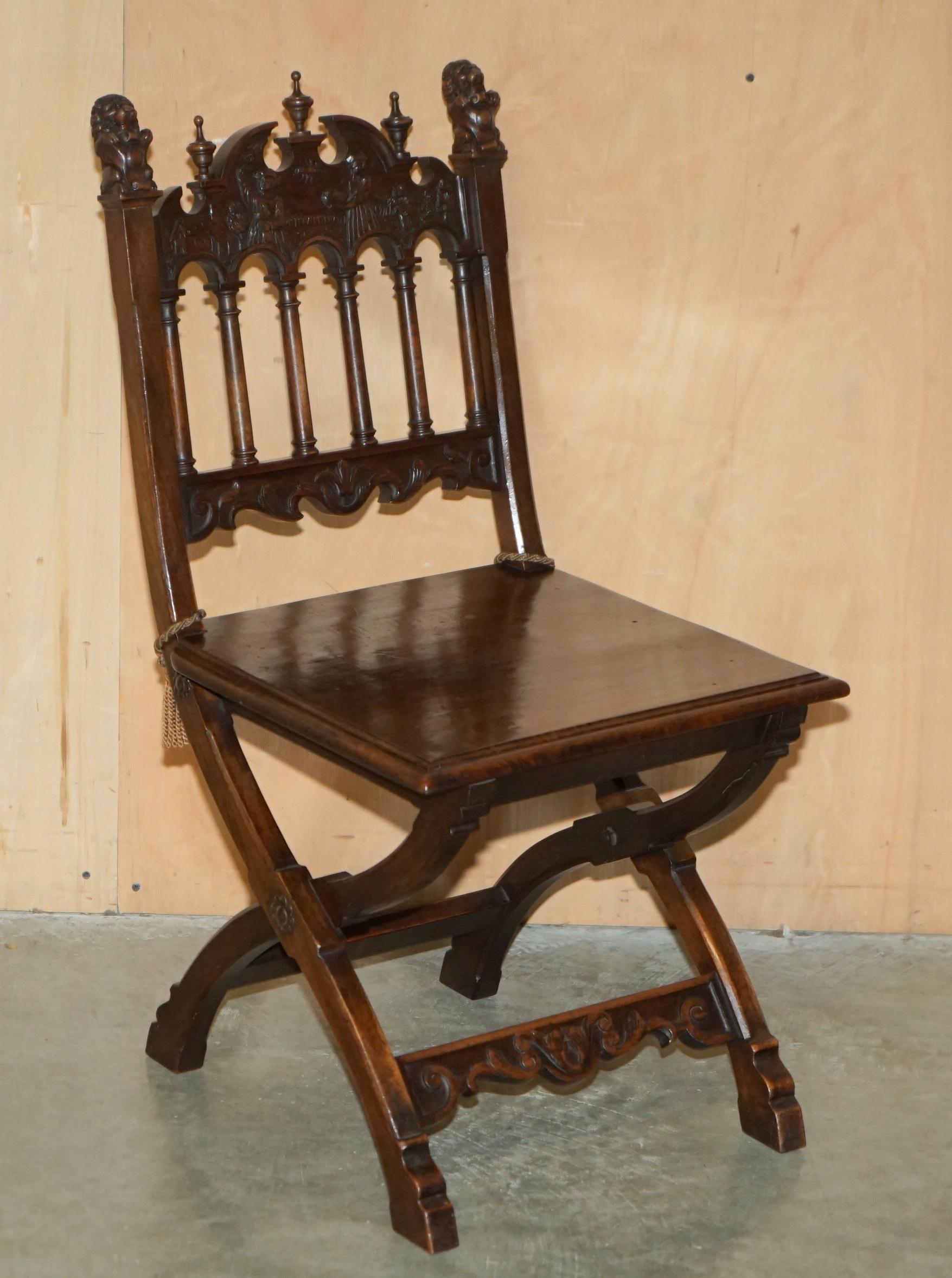 ANTIQUE LOUIS XIII REVIVAL 10 PERSONNES SUITE DE TABLE ET CHAISE EN NOYER ET MARBRE en vente 10
