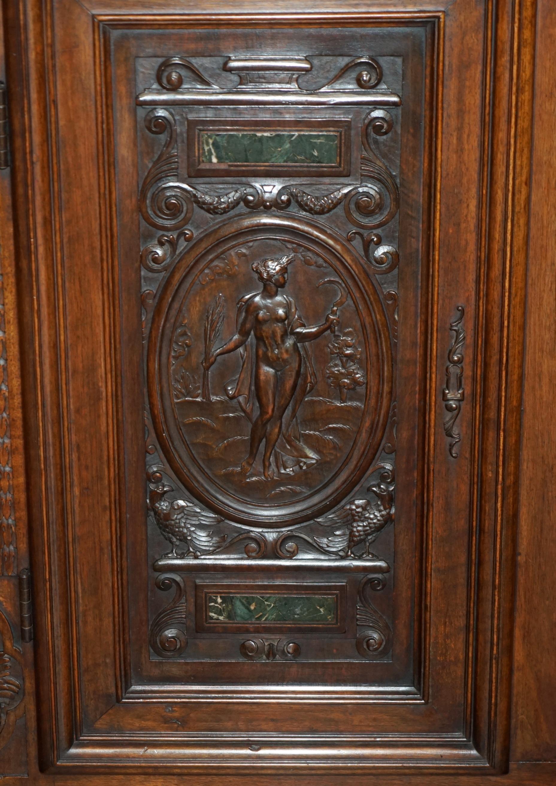 ANTICO LOUIS XIII REVIVAL NOCE E MARMO INCISO CON FORMAZIONE DI VASSOIO in vendita 8