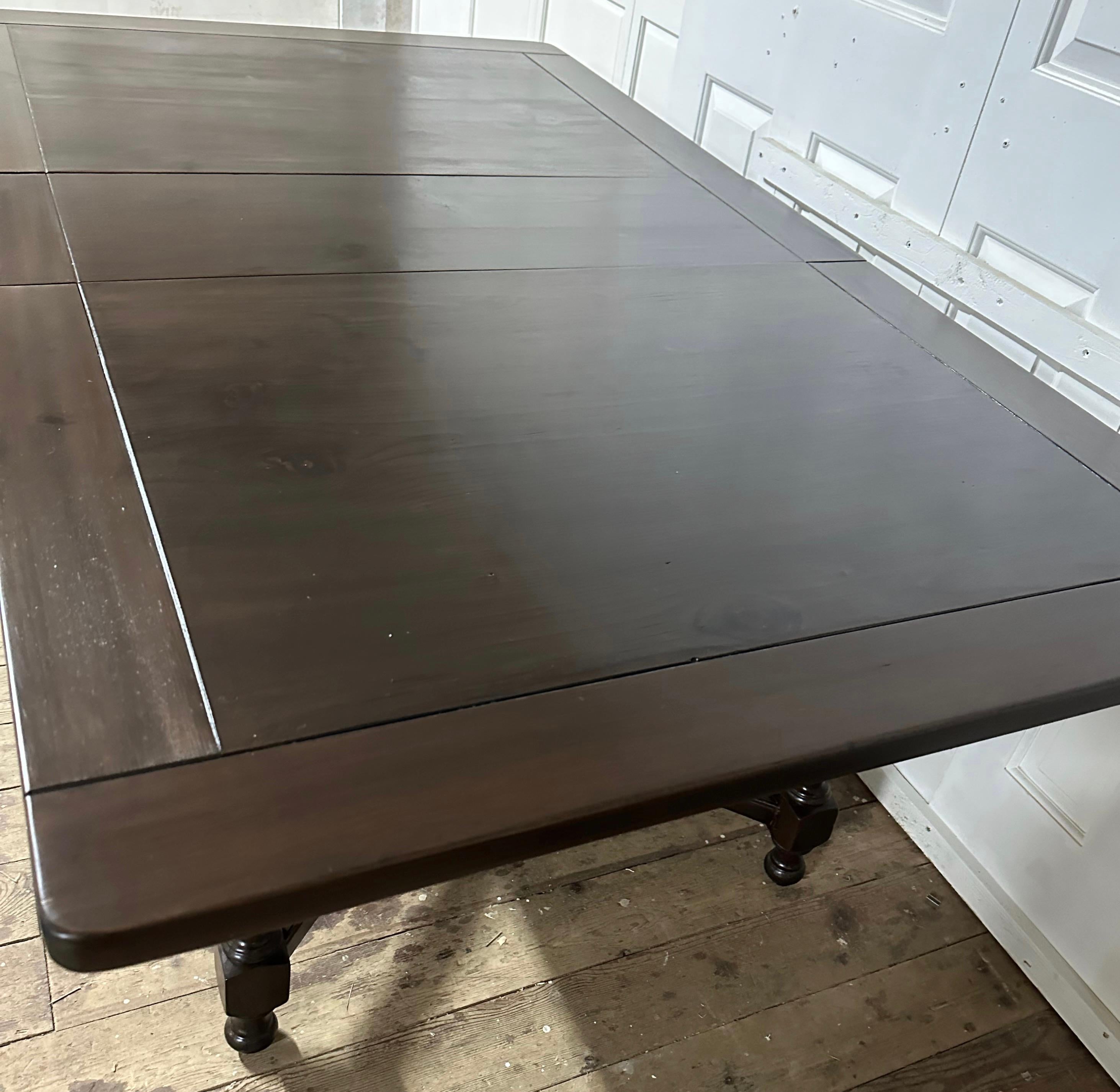 Antique Louis XIII Style Extending Dining Table with Turned Legs For Sale 4