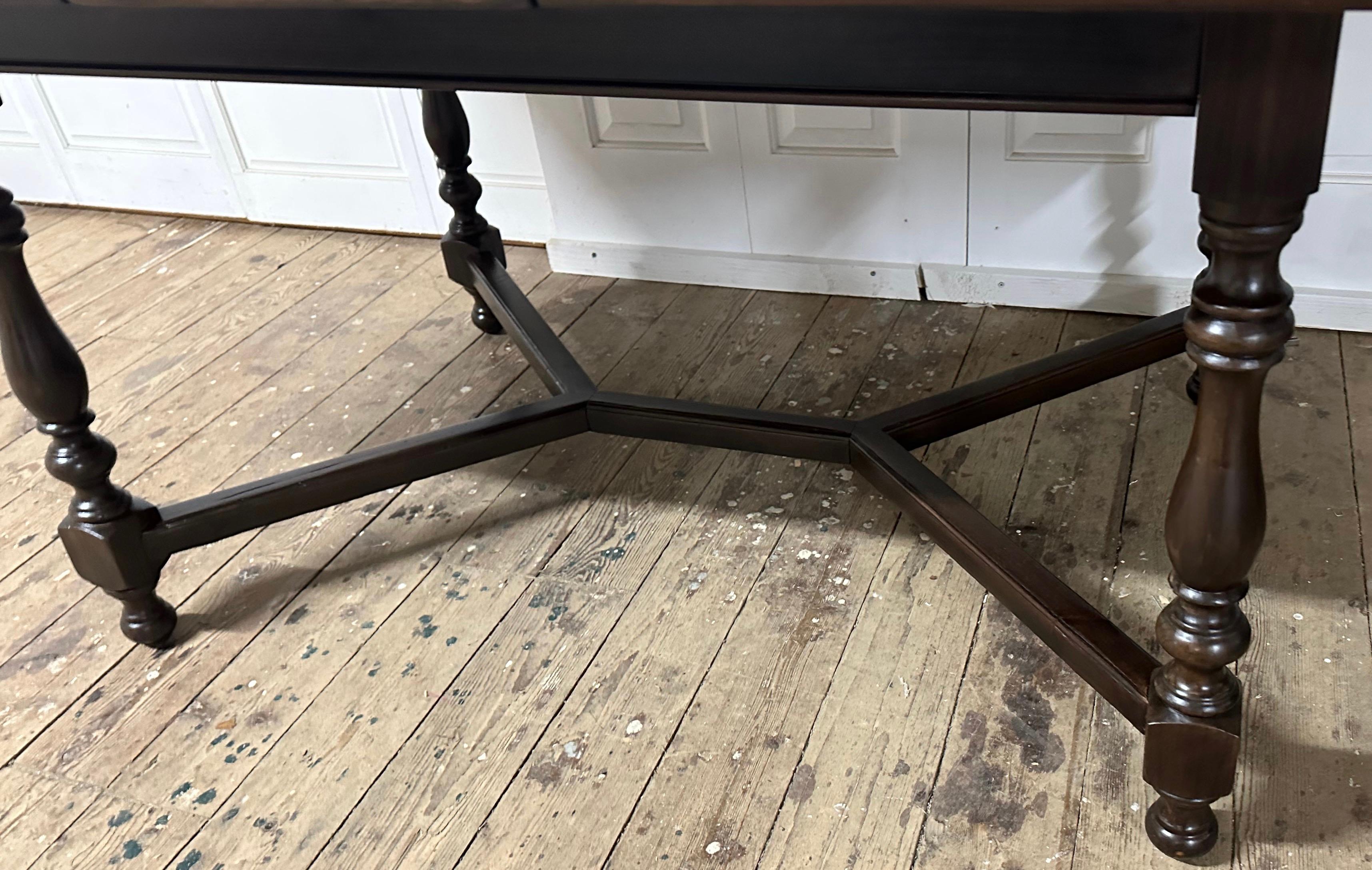 Antique Louis XIII Style Extending Dining Table with Turned Legs For Sale 7