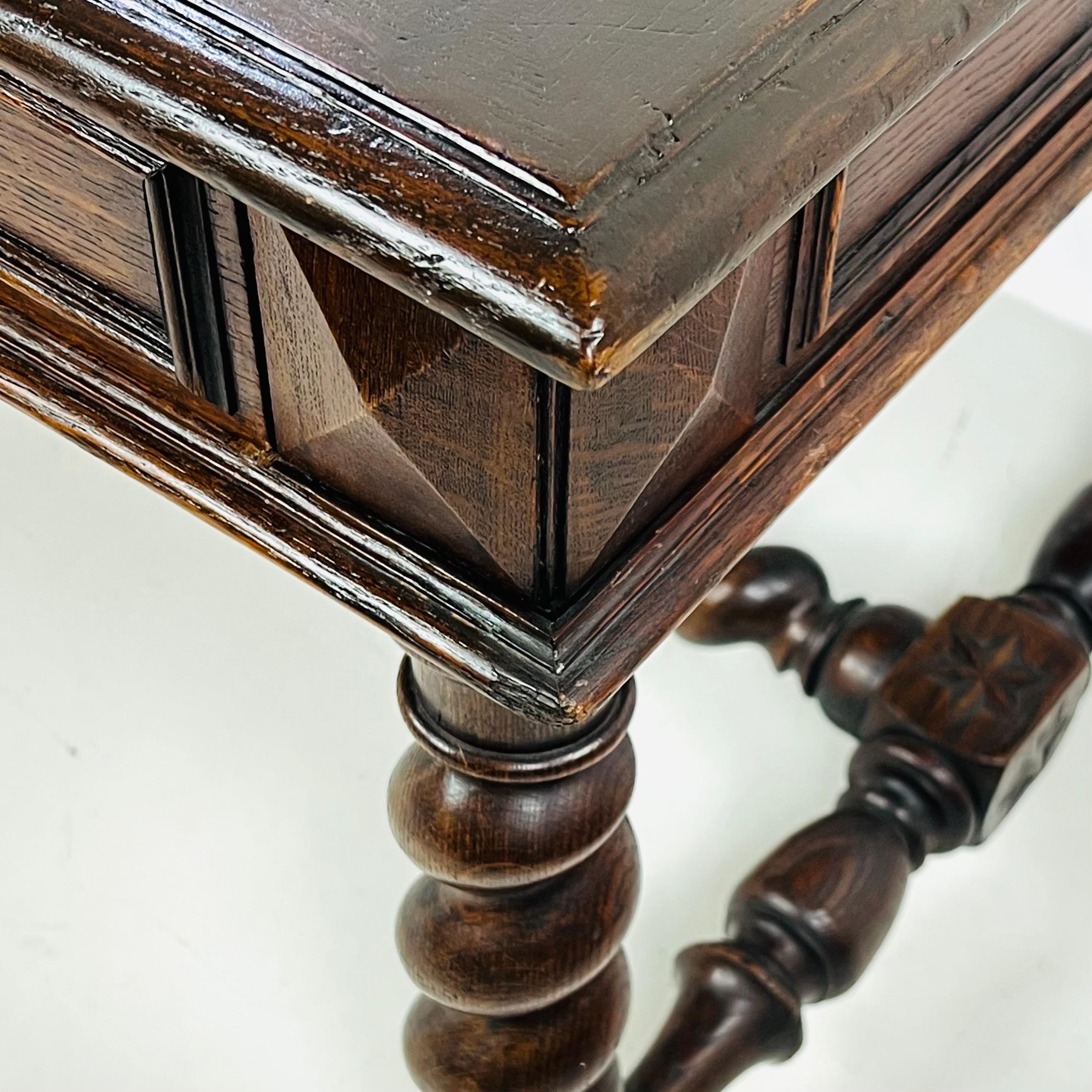 Antique Louis XIII Style Oak Writing Desk For Sale 8