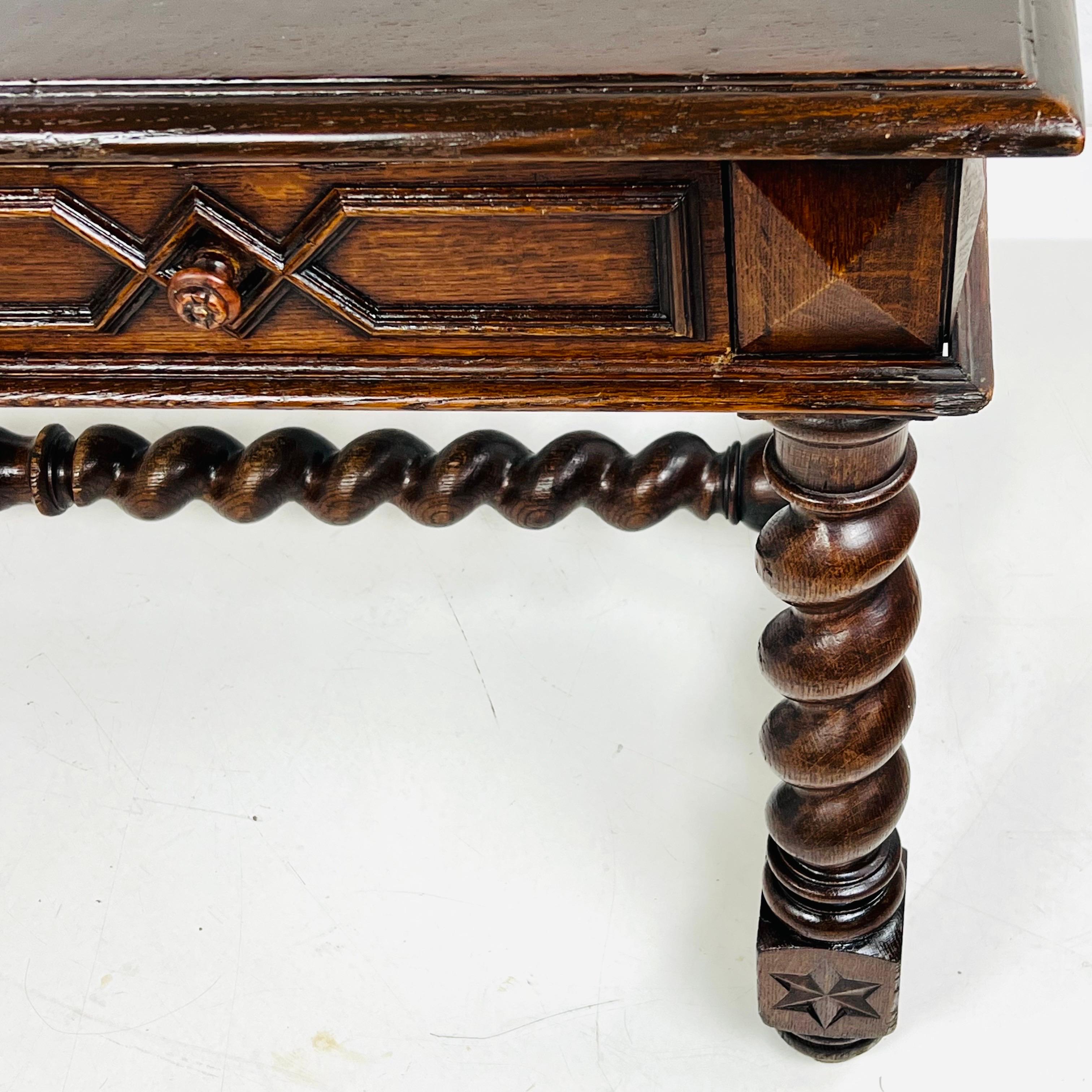 Antique Louis XIII Style Oak Writing Desk For Sale 9