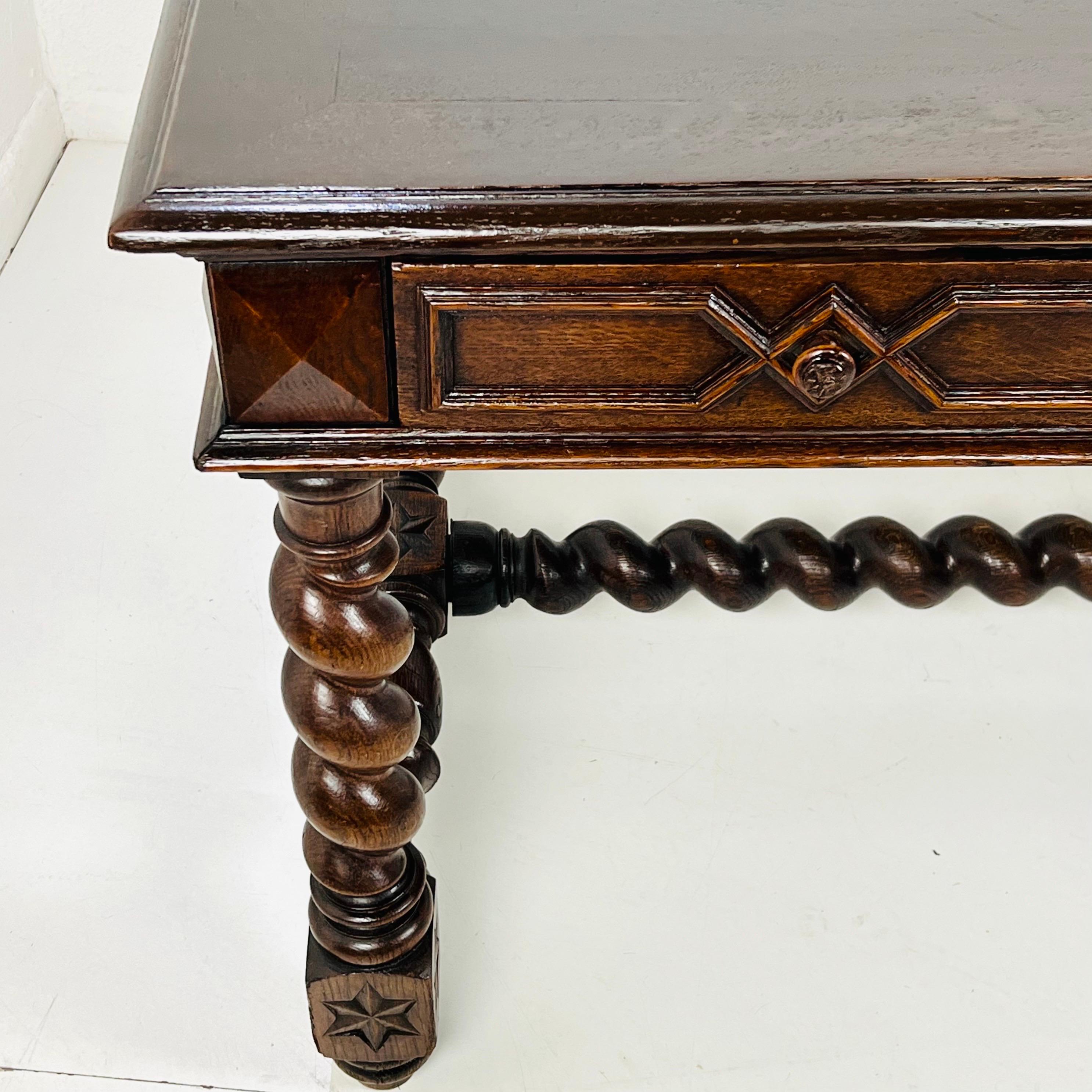 Antique Louis XIII Style Oak Writing Desk For Sale 12