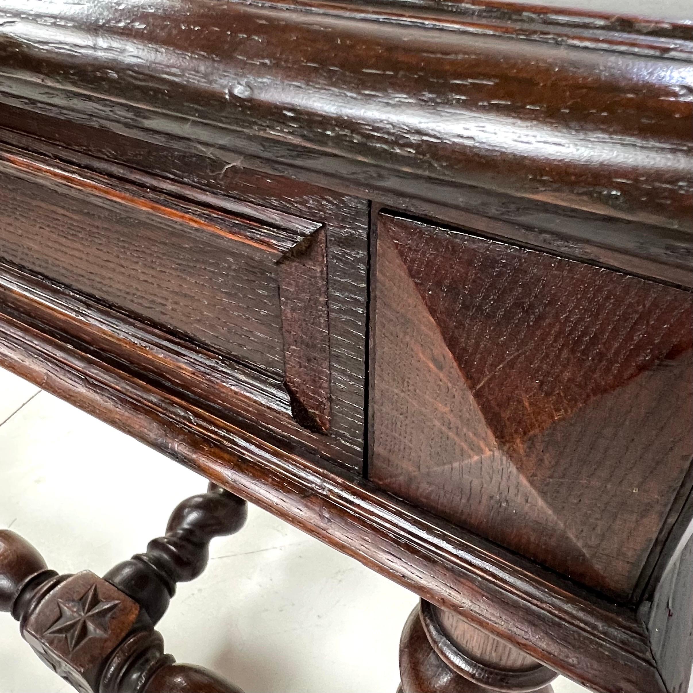 Antique Louis XIII Style Oak Writing Desk For Sale 13