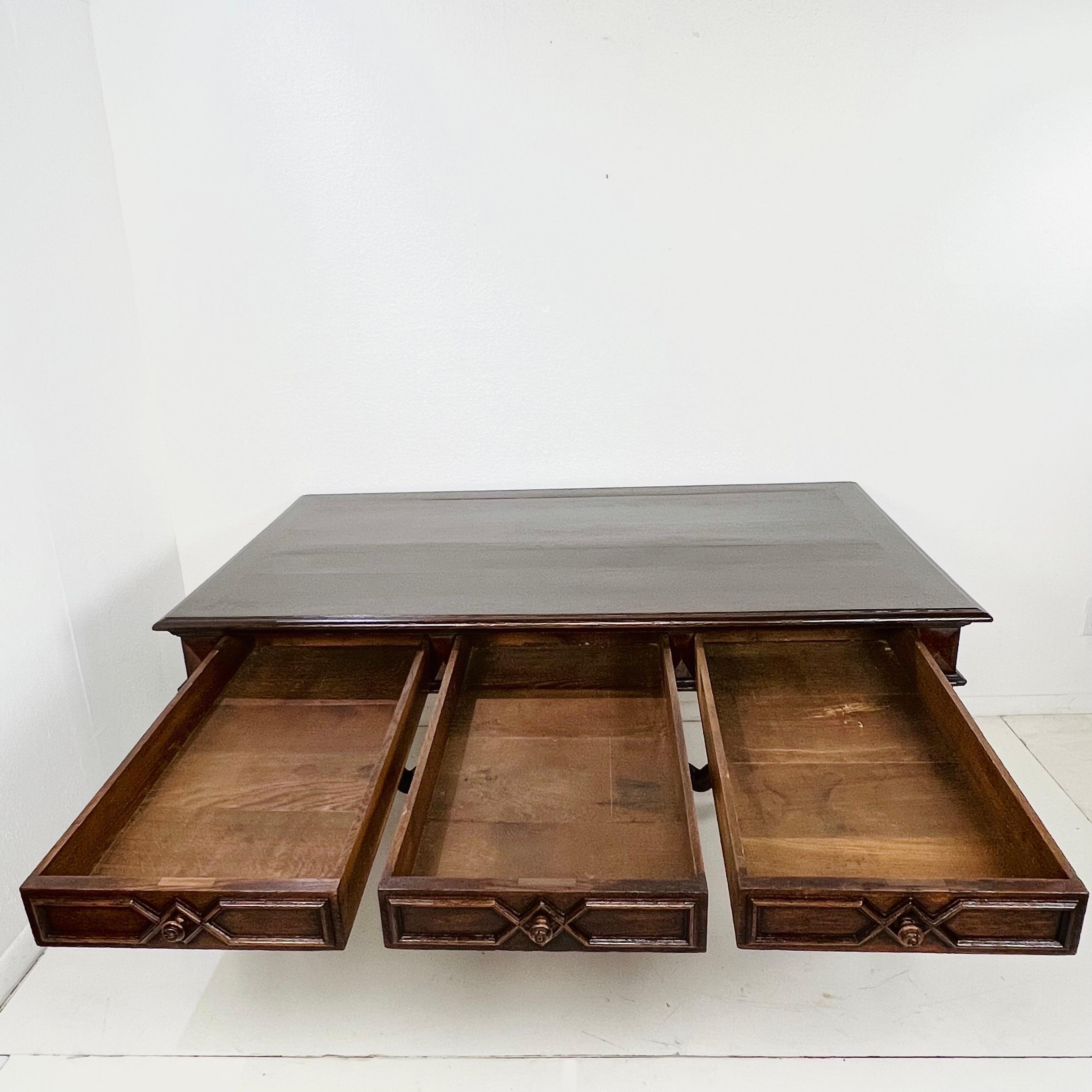 Antique Louis XIII Style Oak Writing Desk For Sale 14