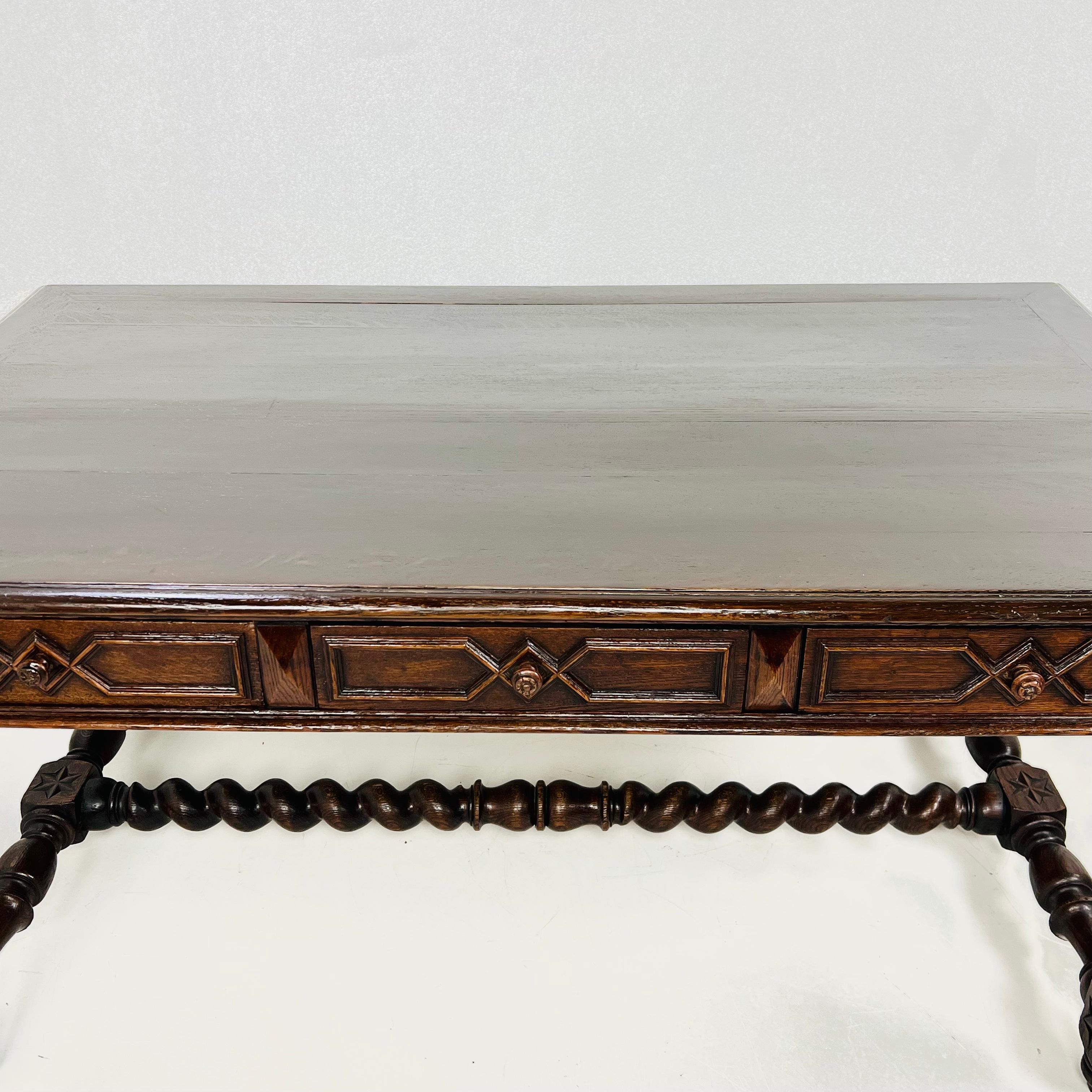 Antique Louis XIII Style Oak Writing Desk For Sale 15