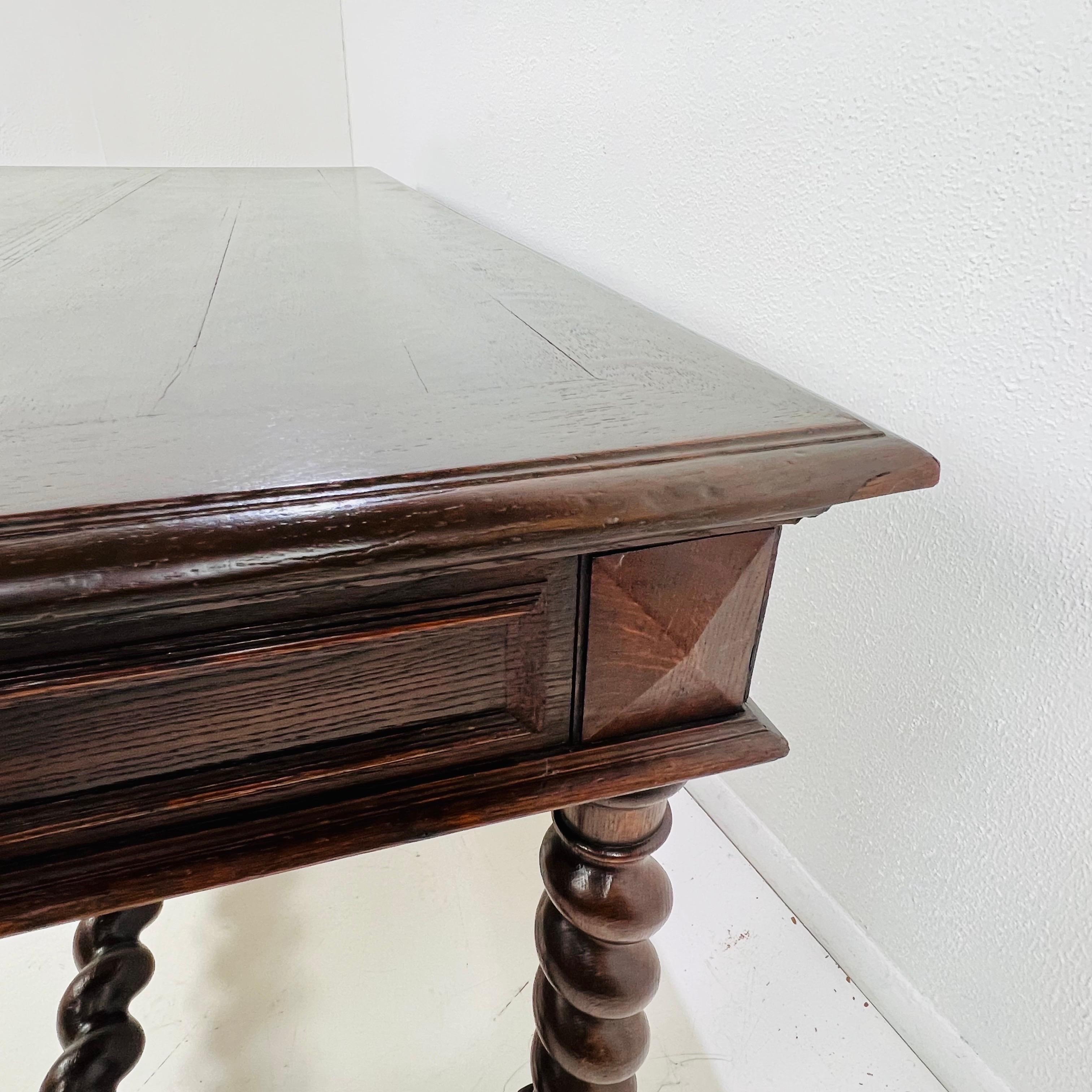 Antique Louis XIII Style Oak Writing Desk For Sale 2