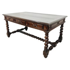 Antique Louis XIII Style Oak Writing Desk