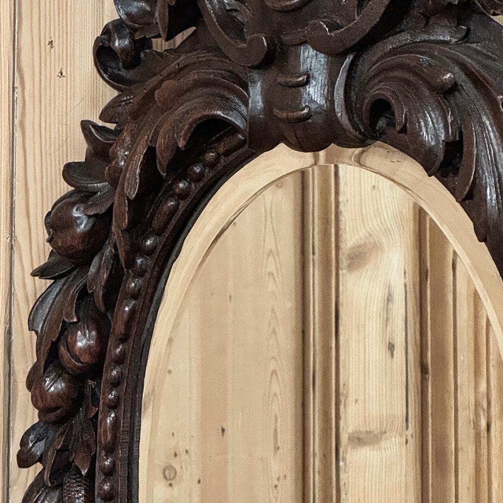 Antique miroir mural Louis XIV en bois sculpté en vente 6