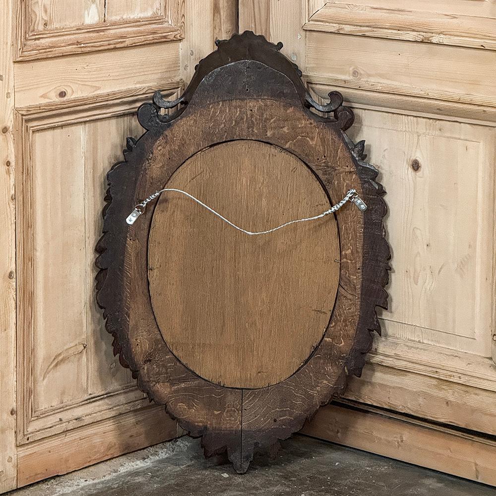 Antique miroir mural Louis XIV en bois sculpté en vente 9