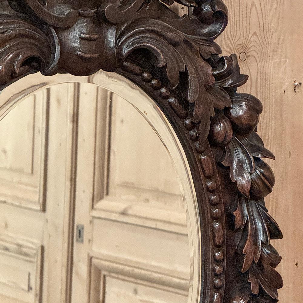 20ième siècle Antique miroir mural Louis XIV en bois sculpté en vente