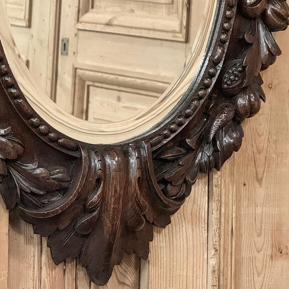 Miroir Antique miroir mural Louis XIV en bois sculpté en vente
