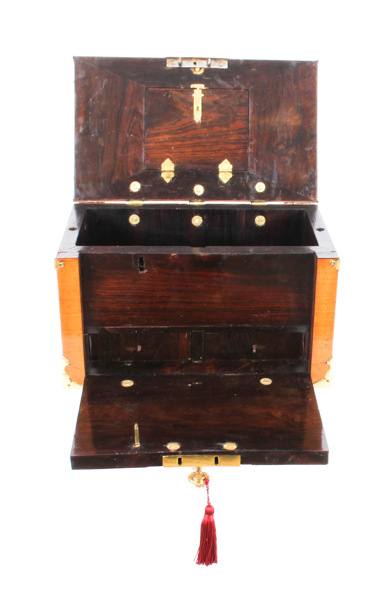 Antique Louis XIV Kingwood and Gilt Bronze Strongbox Coffre Fort, 17th Century 3