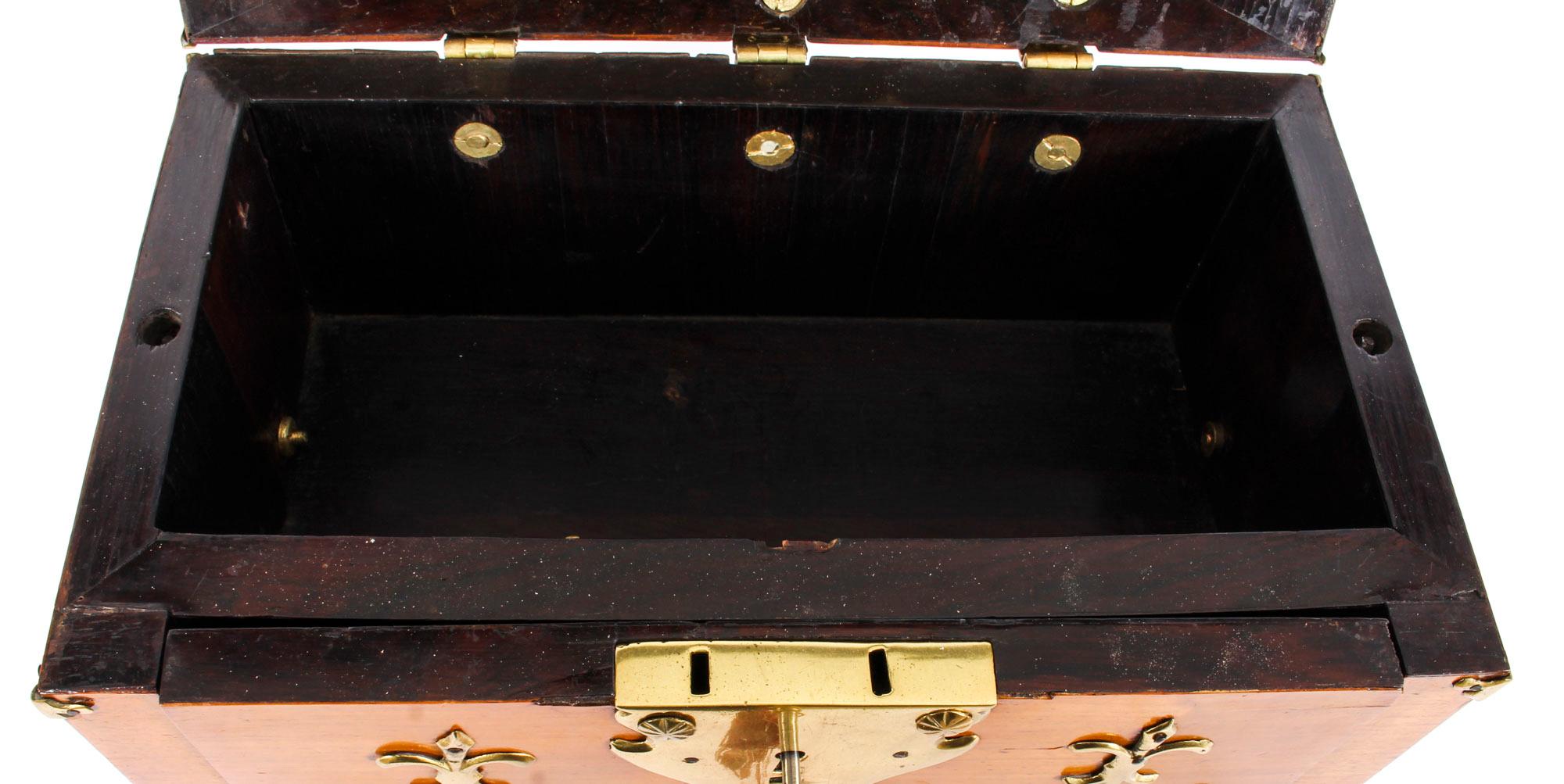 Antique Louis XIV Kingwood and Gilt Bronze Strongbox Coffre Fort, 17th Century 5